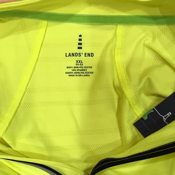Men’s neon green lightweight Lands End athletic shirt - Picture 5 of 6